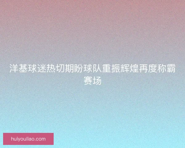 洋基球迷热切期盼球队重振辉煌再度称霸赛场